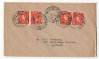 Highland Tpo Up Southern Section Postmark 18 Jul 1954 Cover To Lincoln 126c