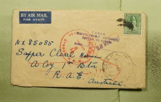 Dr Who 1945 Australia Abpo Airmail Wwii Censored Rts Dead Letter E48682