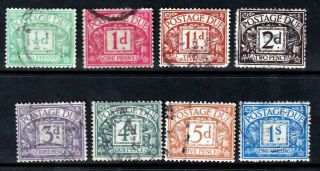 D1 - D8 1914 Postage Due Set Fu (653)
