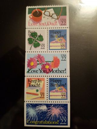 2267 - 74 Special Occasions Booklet Pane 2267 - 2274 Us Stamp
