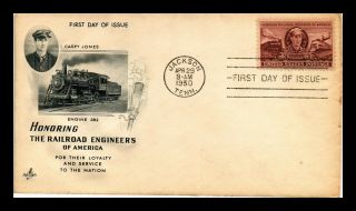 Dr Jim Stamps Us Railroad Engineers Fdc Cover Scott 993 Casey Jones Engine 382
