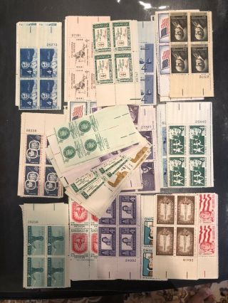 100 4 Cents Us Plate Blocks.  Total Face Value $16.  Lot 3.
