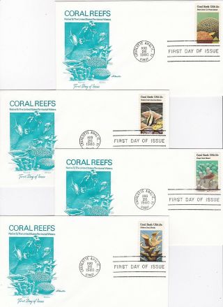 Coral Reefs 1827 - 30 Set Of 4 Charlotte Amalie,  Vi 8/2/1980 Am