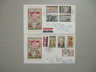 Set Of Two Greece 1961 Fdc - Minoan Art.  High Value Stamps