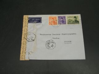 Egypt 1949 Censored Airmail Cover To Switzerland 29953