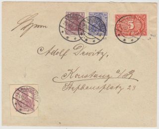 Germany Dr 1922 (29.  10. ) Cov.  Radolfzell Franking (incl.  P.  St.  Clip) Expert.  (corr.  Rate)