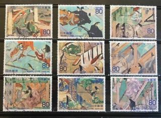Japan: 9 Diff. ,  " Tale Of Genji " - 2008,  Animation,  X - Tra Large,  Comm.  Fu,  60 - C