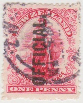 (nzk36) 1901 Nz 1d Red Universal Penny Official (m)