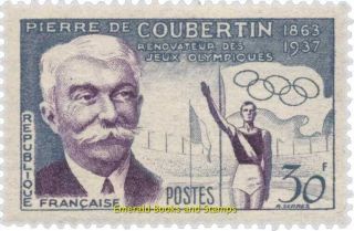 Ebs France 1956 Summer Olympics,  Melbourne - Pierre De Coubertin Yt 1088 Mnh