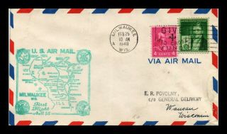 Us Cover Milwaukee Wisconsin Air Mail First Flight Am 86 Wausau Wisconsin