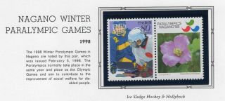 Japan 1998 Nagano Winter Paralympic Games Nh Scott 2606a Ice Sledge Hockey