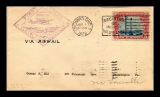 Dr Jim Stamps Us Cincinnati Ohio First Flight Rate Air Mail Cover 1928