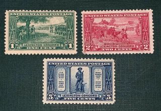 Travelstamps: 1925 US Stamps Scott s 617 - 19 og,  light hinge,  set 4