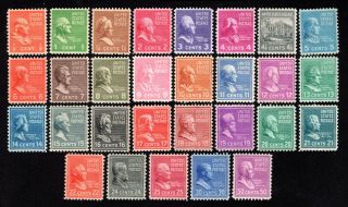 Usa 1938 Set Of Stamps Scott 803 - 31 Mnh Cv=35$