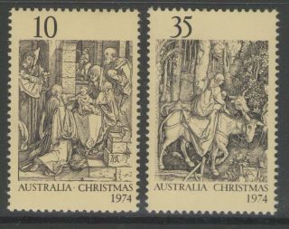 Australia Sg580/1 1974 Christmas Mnh