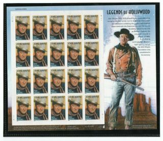 John Wayne " Legends Of Hollywood " Stamp Sheet