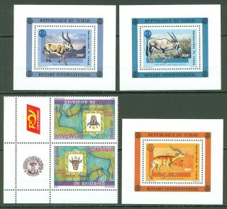 Raa968m Wild Animals Rotary Mnh 3 Lux Sheets,  2v