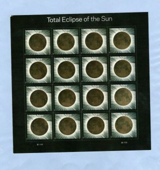 2017 5211 Forever Total Solar Eclipse With Sleeve Sheet Of 16 Mnh