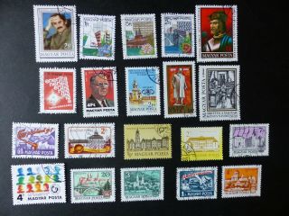 20 Different Cto Large Postage Stamps From Hungary Magyar Europe 3
