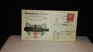 Uss Seal Shakedown Cruise Jun 24 1938 St Nic Aruba Unique Cachet