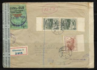 Czechoslovakia Old Airmail Registered Cover Sent To Israel 1952 Censor Duane