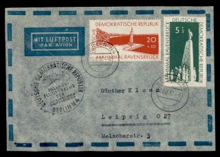 Dr Who 1957 Germany Ddr First Flight Lufthansa Berlin To Leipzig E49284