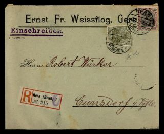 Dr Who 1921 Germany Gera Registered To Cunsdorf E48058