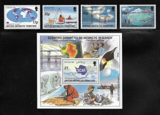 British Antarctic 1996 Research Meeting; Scott 235 - 39,  Sg 260 - 64; Mnh