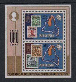 Aitutaki 1974 Centenary Of U.  P.  U.  M/sheet Vf Mnh
