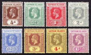 Cayman Is 1912 - 20 Gv Short Set,  Fine.