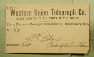 Dr Who 1895 Western Union Telegraph Co Plus Telegram Letter To Vt E46217