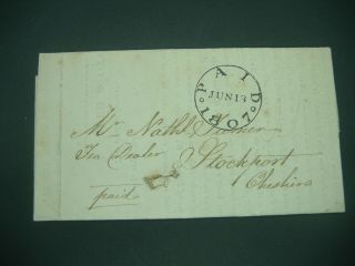 1807 Pre Stamp Folded Letter With Clear London,  Paid Mark Tea Merchant Letter