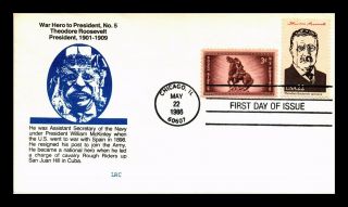 Dr Jim Stamps Us War Hero To President Lrc Fdc Combo Teddy Roosevelt Cover