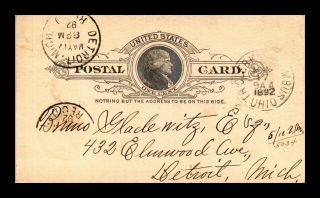 Dr Jim Stamps Us Columbus Ohio Postal Card 1892 Received