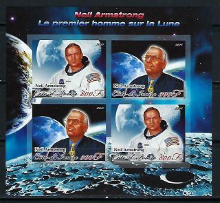 M1623 Nh 2011 Imperf Souvenir Sheet Of 4 Space Astronaut Neil Armstrong