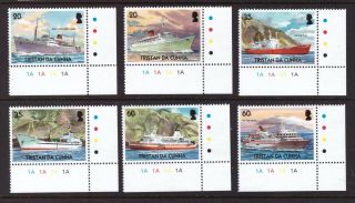 Tristan Da Cunha Mnh 2004 Ships Set Stamps Cylinder