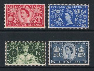 Gb 1953 Queen Elizabeth Ii Coronation,  Sg532/535,  Mnh