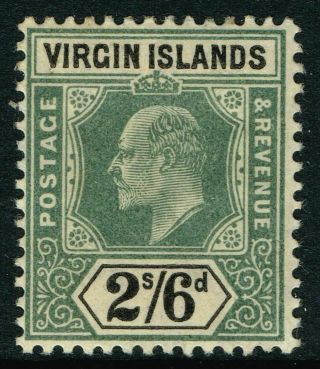 Sg 61 Virgin Islands 1904 - 2/6d Green & Black - Mounted