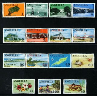 Anguilla Queen Elizabeth Ii 1967 - 68 Complete Pictorial Set Sg 17 To Sg 31