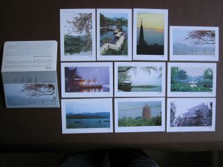 China - West Lake In Hangzhou - Set Of 10 Prestamped Postcards In Folder
