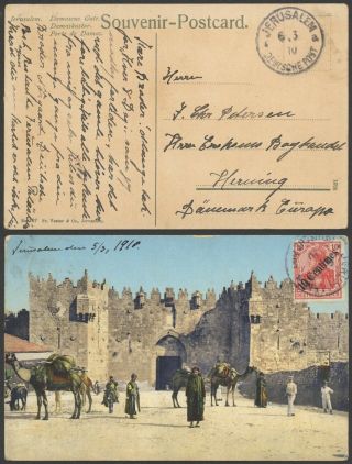 Germany Levant 1910 - Postcard Jerusalem To Denmark 35091/12