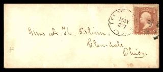 Mayfairstamps Us 1860s Terre Haute To Glendale Oh Cover Wwb18367