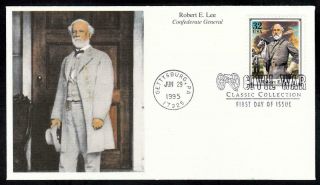 Us Civil War Confederate General Robert E.  Lee Stamp Mystic Fdc (1296)