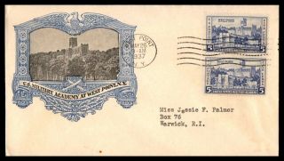 Mayfairstamps Us 1937 Military Academy West Point Pair First Day Cover Wwb24529