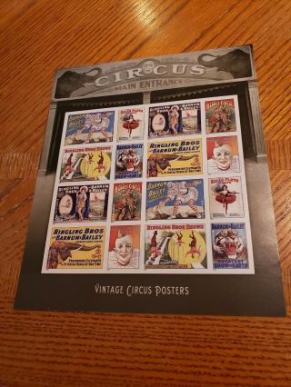 Us Scott 4898 - 4905 - 2014 " Vintage Circus Posters " - Sheet Of 16