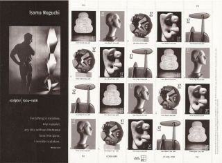 Us Stamp 2004 Sculptor Isamu Noguchi - 20 Stamp Sheet Scott 3857 - 61