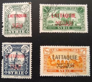 Lattaquie - Syria 1931 Overprinted - 4 Stamps See Scans (al3)