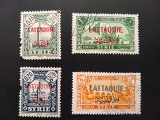 LATTAQUIE - SYRIA 1931 OVERPRINTED - 4 STAMPS SEE SCANS (AL3) 2