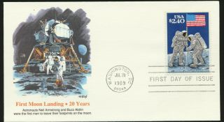 Moon Landing 20th Anniversary Stamp 2419 Fleetwood First Day Cover Unaddressed