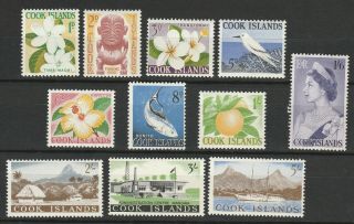 Cook Islands 1963 Elizabeth Ii Definitive Set X11 Mnh Very Fine